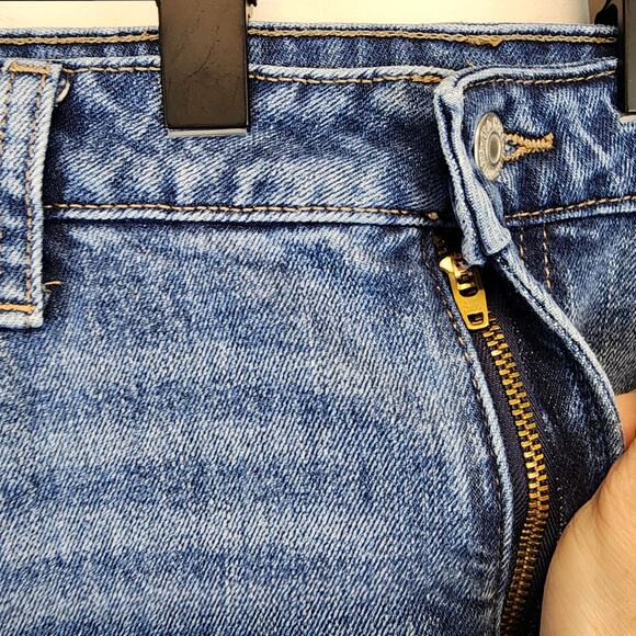 Old Navy OG Straight Leg Jeans Size 18 Blue High Rise Blue Whiskering Stretch - Picture 5 of 10